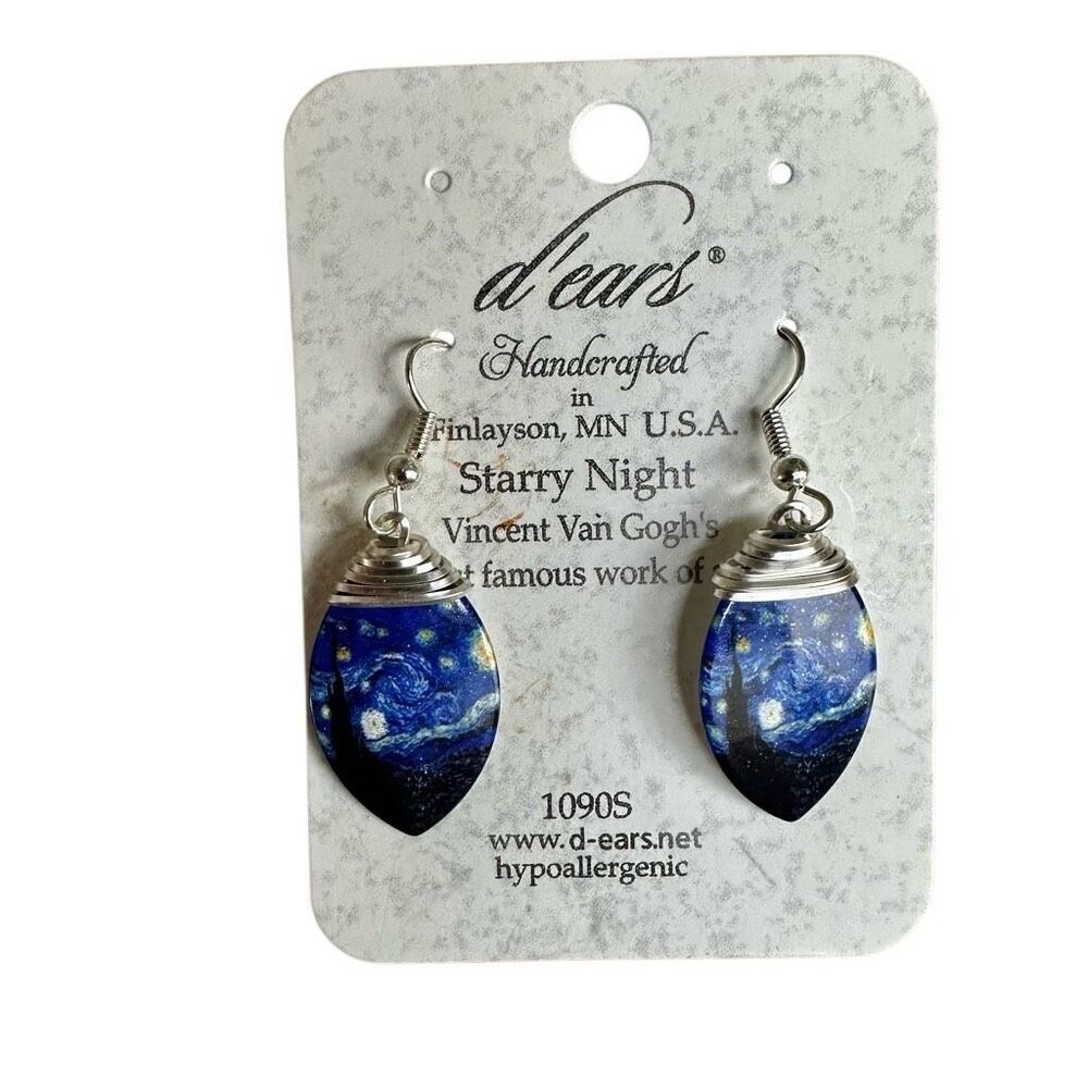 d’ears “Starry Night” Earrings – Vincent Van Gogh Artwork